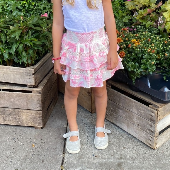 LOVESHACKFANCY Girls Ruffle Mini Skirt Size 3-4 Years